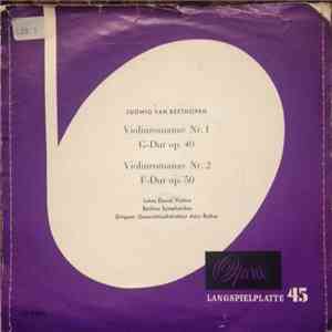 Ludwig van Beethoven ; Lukas David, Berliner Symphoniker, Generalmusikdirektor Artur Rother - Violinromanze Nr. 1 G-Dur Op. 40 / Violinromanze Nr. 2 F-Dur Op. 50 download free